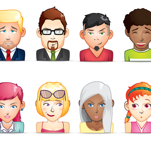 Design 15 Avatars (heads) for an avatar engine デザイン by Design Collective