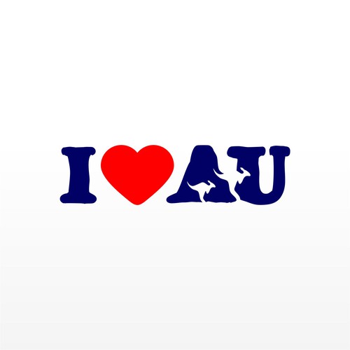 I Love Au Logo to appeal tourists and locals alike Design by AdiGun