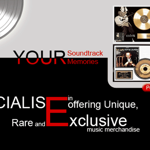 New banner ad wanted for Memorabilia 4 Music Design von Polluxplus