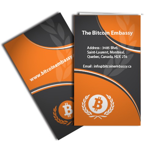 business card for Bitcoin Embassy Business card contest