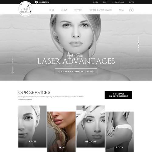 Website design for elegant medical spa Design by OMGuys™