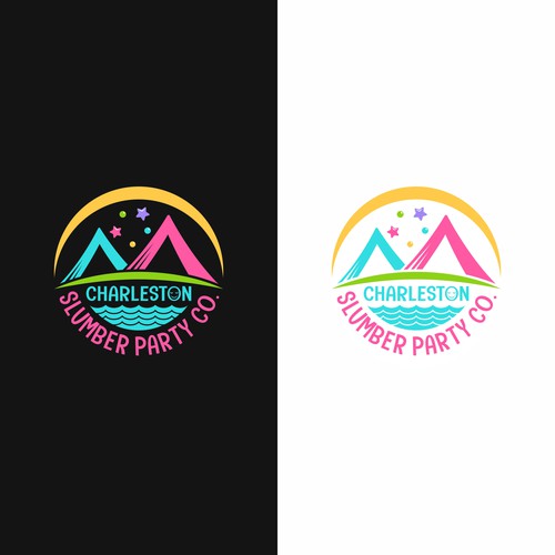 Cute slumber party tent company logo incorporating the Charleston Ravenel bridge Design by Yoe_Std
