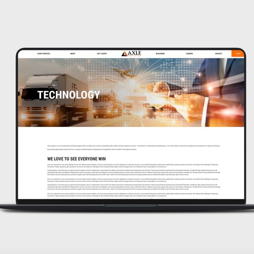 Designs Axle Logistics Technology Page Other design contest
