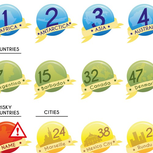 Travel Badges/Achievements Design by Aida P!O
