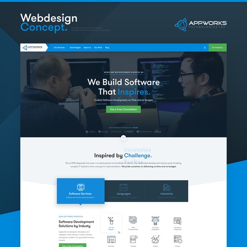 Software Development Company / Agency - Re-design Design by MetalDesigns