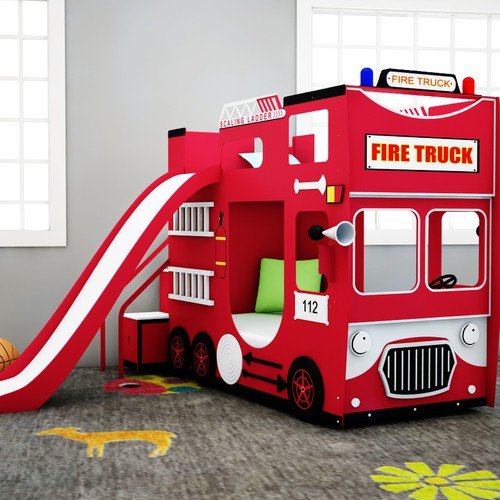 Fire engine on sale bunk bed