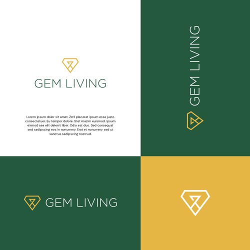 Geometrical, minimalist, modern brand design for Gem Living Design by Yantoagri