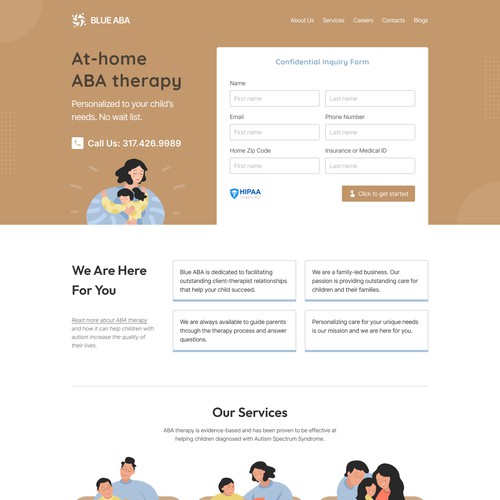 Looking for a friendly and minimalist design for kids therapy Site Design by mustards