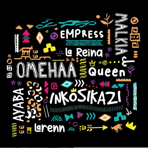 African Diaspora "QUEEN" Dialect T-Shirt Design Design by Zyatu