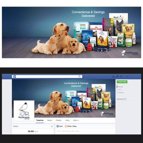 EASY facebook cover photo for an ONLINE PET STORE. Design by tbarua