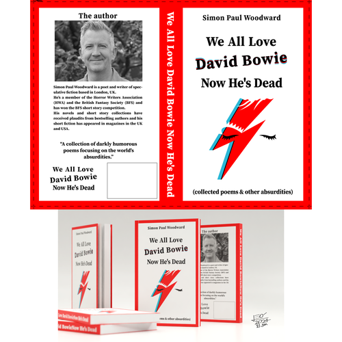 Bowie themed cover for an irreverent poetry collection Design by Leo'Nas