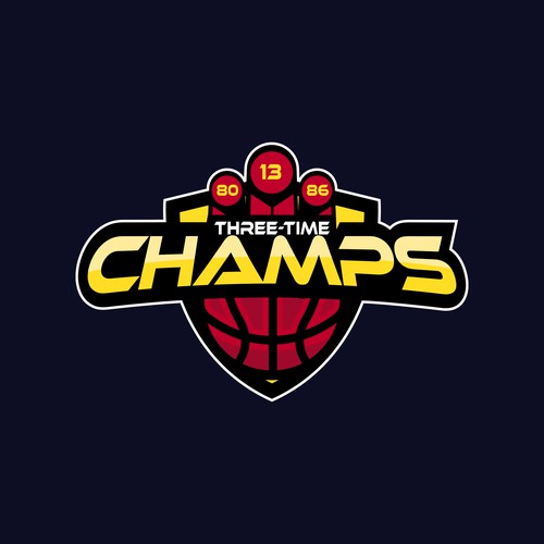 Basketball Logo for Team 'Three-Time Champs' - Your Winning Logo Featured on Major Sports Network Design by BRANDIT+