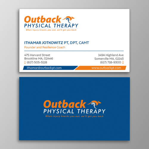 Business card for 2 clinic physical therapy office Design by Design sp