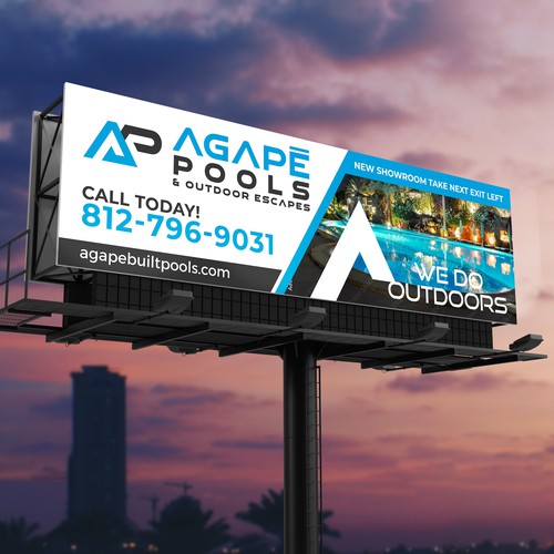 POOL AND OUTDOOR LIVING BILLBOARD DESIGN Design by SoftSkills