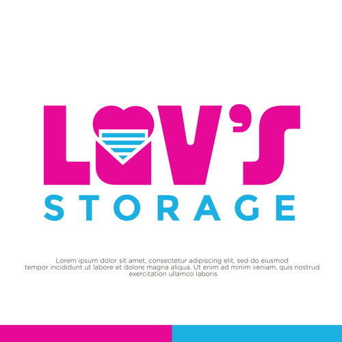 Luv’s Storage - modern logo with bright color Design by Bad Flow