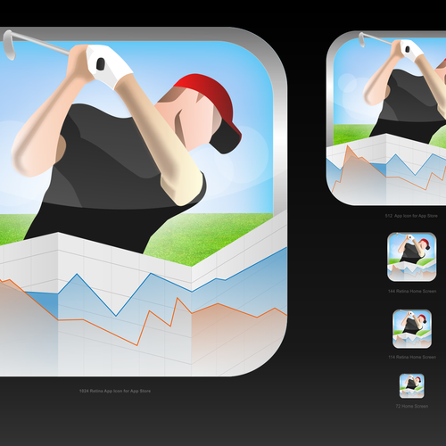  iOS application icon for pro golf stats app デザイン by Katerina Lebedeva