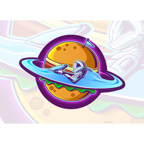 Retro-futuristic space-themed burger joint Design by BROXinc