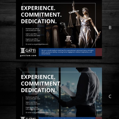 Law firm unique print advertisements. デザイン by graphixeu