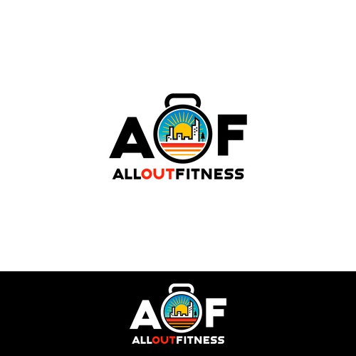 Modern logo for fitness app that liberates users and trainers from gyms. Sunshine + fresh air = woo! Design by aeropop