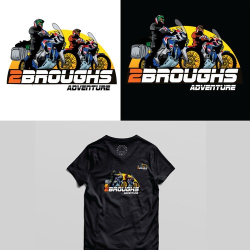 2Broughs Adventure Motorcycle Logo Design von anasart_