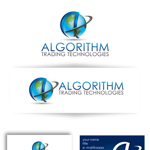 logo and business card for Algorithm Trading Technologies Design by eye_window