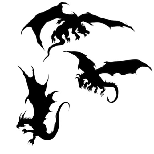 12 Dragon silhouettes needed in vector format | Illustration or ...