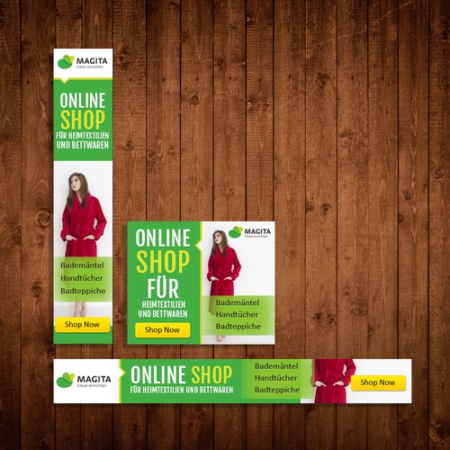 "ein fesselnden Werbebanner für unseren Onlineshop" winning Banner ad