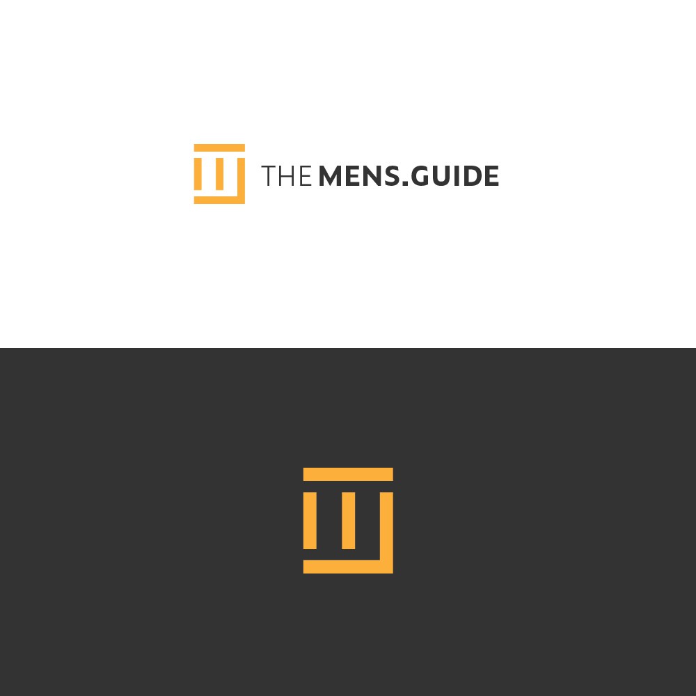 Thinking-man logo with the title 'Logo concept for a mens lifestyle website'