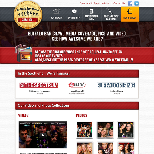 $1,420: New Website for "Bar Crawl" Nightlife Event Company! Ontwerp door derpina