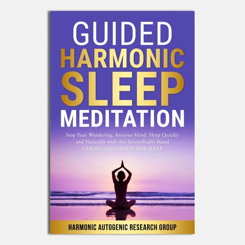 Design an abstract dark on dark sleep meditation book cover Design by Unboxing Studio