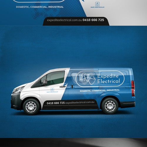 Electrician Toyota Hiace 2019 Van Wrap Design Design by corpNL