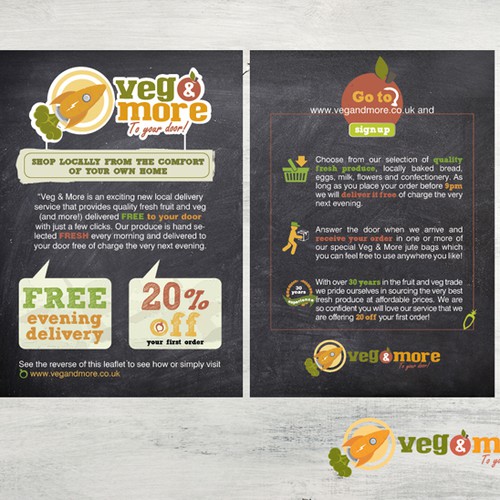 Veg & More needs an eye catching leaflet design! Réalisé par Vickykoump