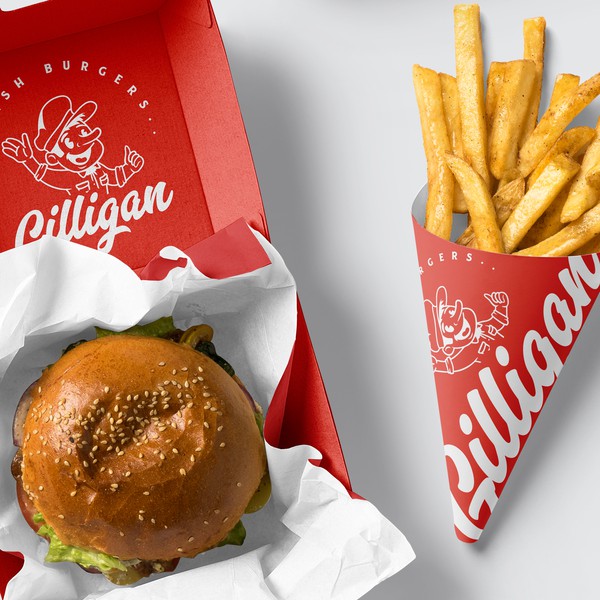 Gilligan Burgers branding 