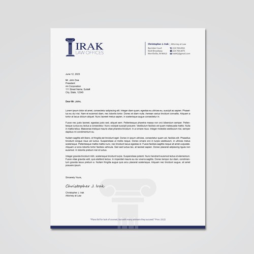 Design a new & improved Legal Letterhead Design by Tcmenk