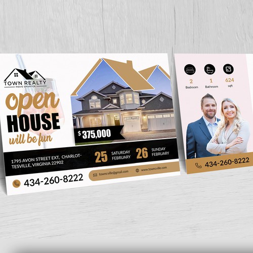 Open House Flyer - Champaign and Snacks! Design by Alphabet ♥