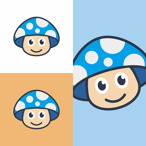 Youthful mushroom logo with eyes and a smile Design by chandra.k