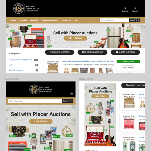 "Banner Ad "Sell with Us"" winning 3D