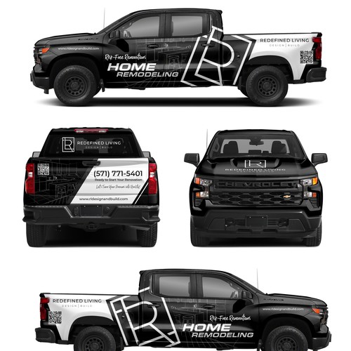 Sophisticated truck wrap for a Design and Build Home Renovation Company Design by Nadun Prabodana