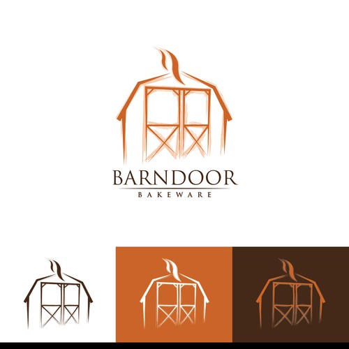 Create a "cool rustic" styled logo of a Barn Door for Barn Door Bakeware Logo Design by Studio644