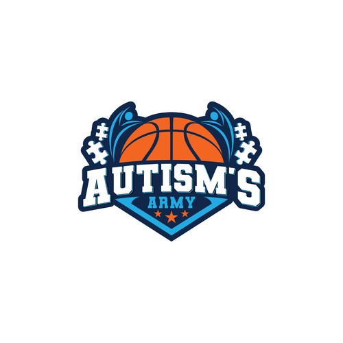 Basketball Logo for Team 'Autism's Army' - Your Winning Logo Featured on Major Sports Network Design by RobiSugar™