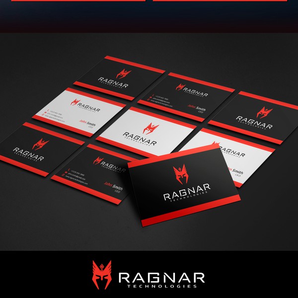 Unique logo and card design for financial/IT company