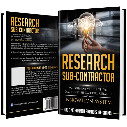Book Cover Design Suitable for innovation and Research Diseño de Lizaa