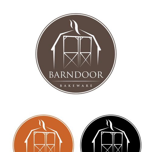 Create a "cool rustic" styled logo of a Barn Door for Barn Door Bakeware Logo Design by Studio644