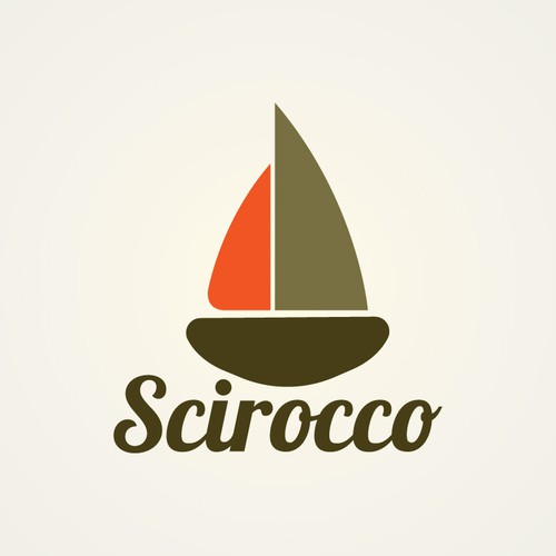 cool logo design for a sailboat name scirocco