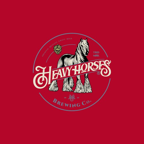 Vintage horse logo for a local brewery Design by F.canarin