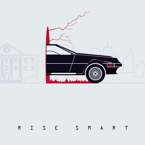 "Back to the Future" in modern flat graphical illustration Diseño de maspoko