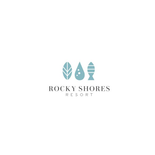 Rocky Shores Retreat Vacation Cottage Logo Design by Mayartistic