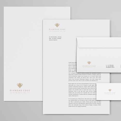 Create an elegant, understated luxury logo for Diamond Edge Financial Design by ZISSOU DESIGNS