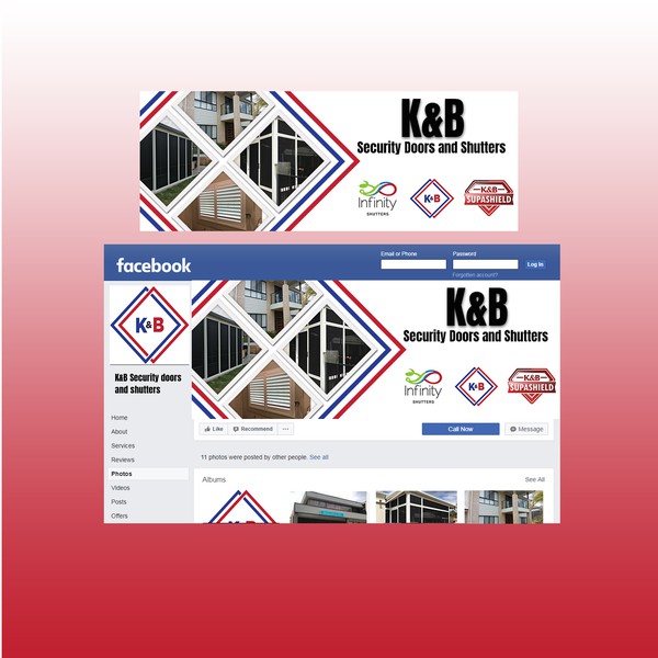 Facebook banner design for security door company