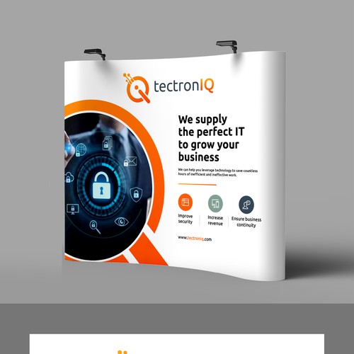 Simple trade show banner for technology company Design by dezignedge*